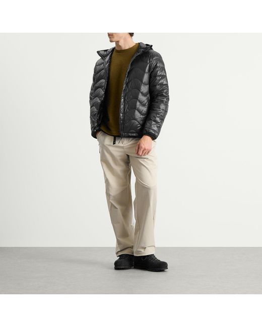 Purple Mountain Observatory Gray Waves Hooded Puffa Jacket for men