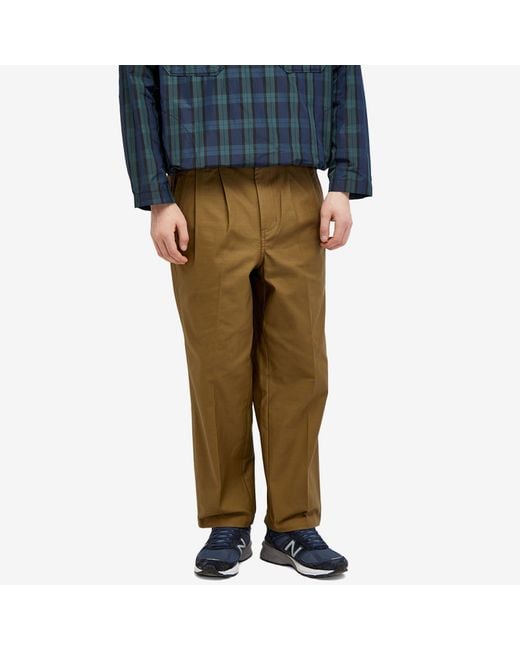 Garbstore Green Pleated Wide Easy Trousers for men