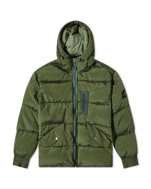 Stone Island Synthetic Nylon Metal Hooded Down Jacket in Olive (Green ...