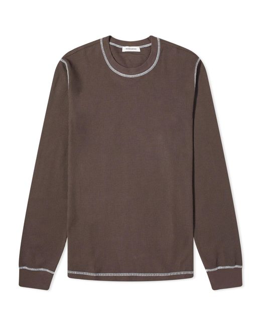 WOOD WOOD Brown Emil Waffle Long Sleeve T-Shirt for men