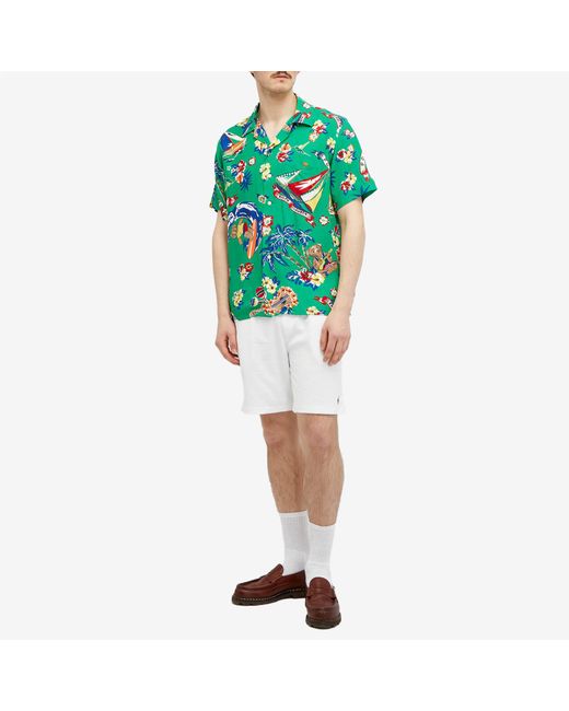 Polo Ralph Lauren Green Surfer Bear Vacation Shirt for men