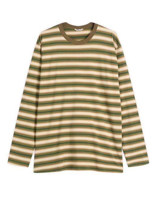 AURALEE Gradient Stripe Jersey L/S T-Shirt in Green for Men | Lyst