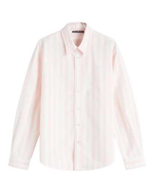 Acne White Sunnie Vintage Oxford Stripe Shirt for men