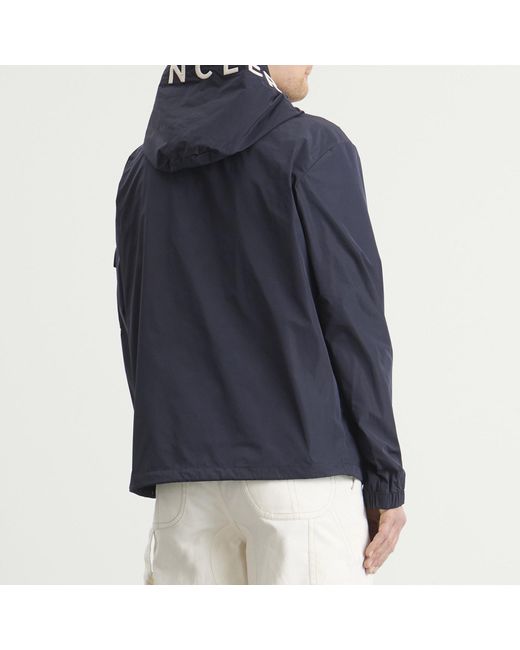 Moncler Blue Sassiere Light Weight Logo Hooded Jacket for men
