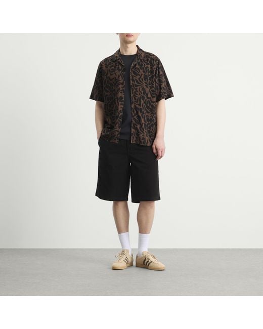 Wax London Black Didcot Two Tone Floral Vacation Shirt for men