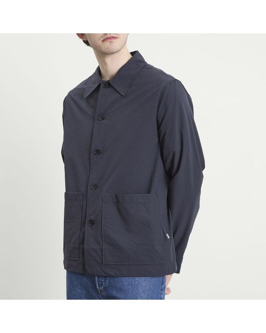 NN07 Black Blaze Seersucker Shirt Jacket for men
