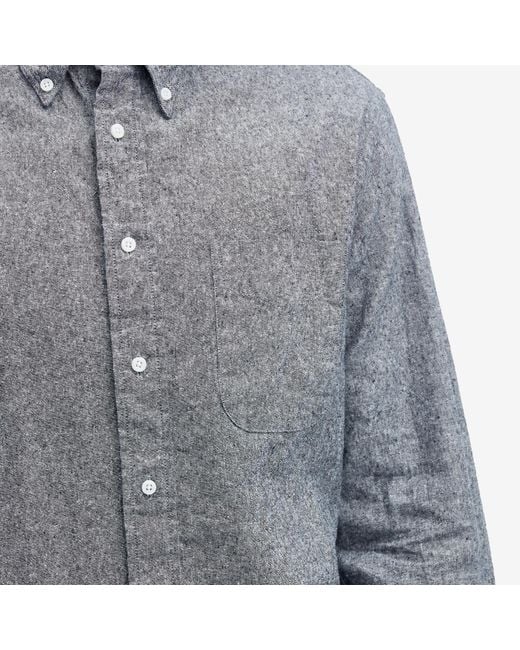Gitman Brothers Vintage Blue Button Down Cotton Linen Shirt for men