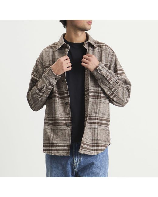 NN07 Gray Adwin Check Overshirt for men