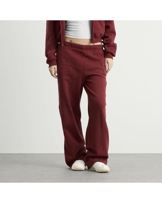 Skims Red Cotton Fleece Classic Straight Leg Pant
