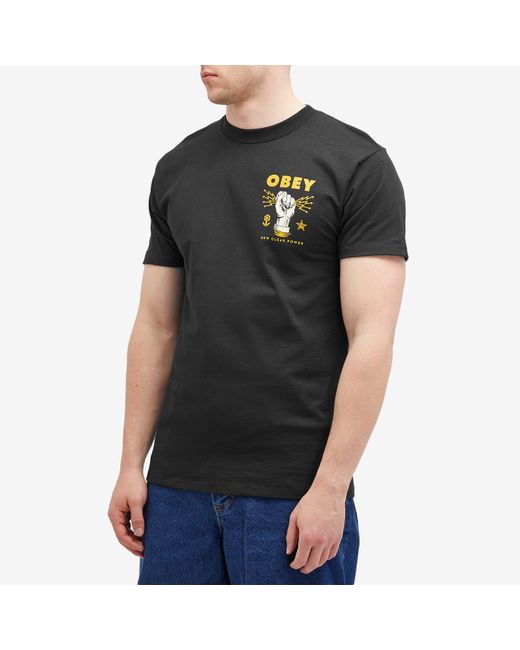 Obey Black New Clear Power T-Shirt for men