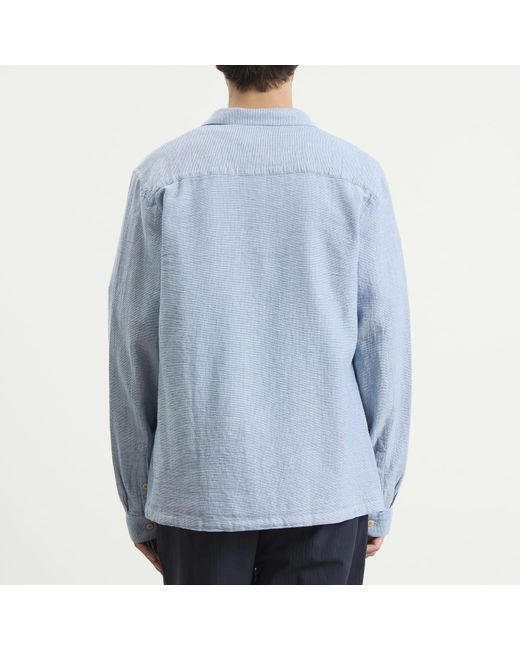 Folk Blue Patch Shirt for men