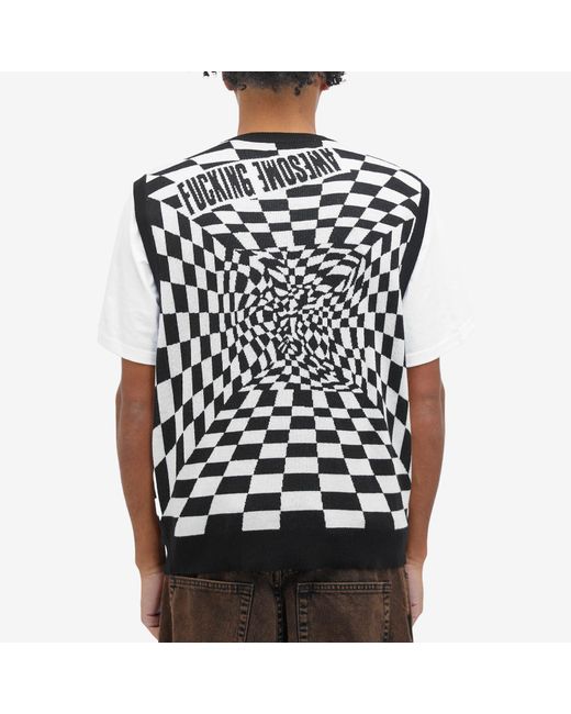 Fucking Awesome Black Warped Knit Vest for men