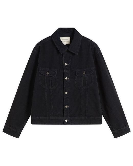Studio Nicholson Black Derby Double Dye Corduroy Trucker Jacket for men