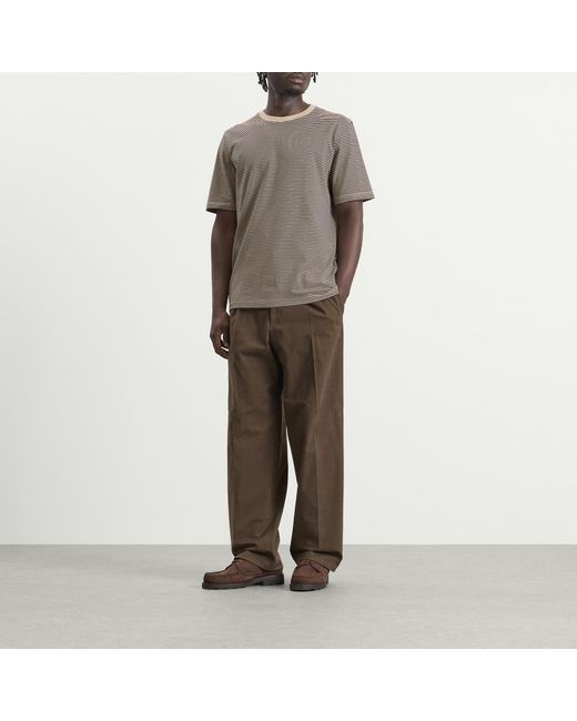 Folk Gray 1X1 Stripe T-Shirt for men