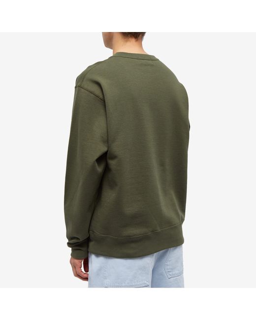 A Bathing Ape Ape Head One Point Relaxed Fit Crew Sweat in Green