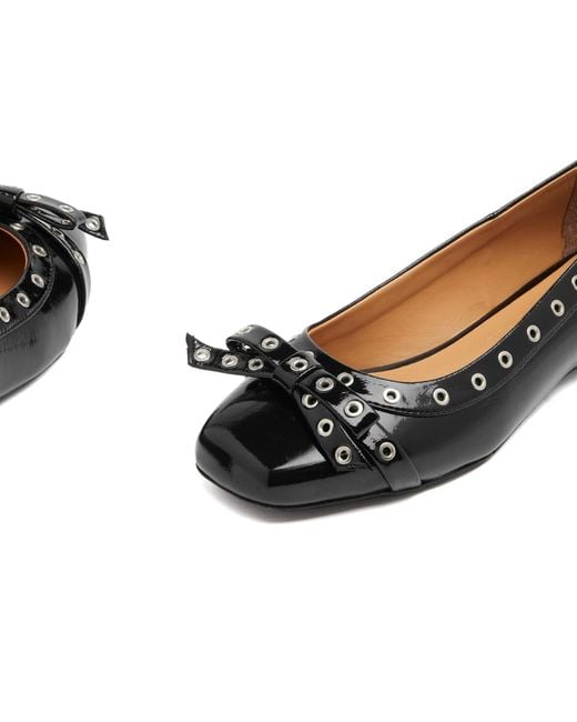 【関税＆送料込み】Ganni 'Eyelets Bow' Ballet Flats Black Black Eyelet Bow Ballerinas | GANNI US