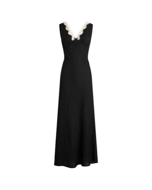 Rixo Black Sandrine Midi Dress