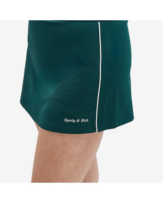 Sporty & Rich Green Serif Court Mini Skirt