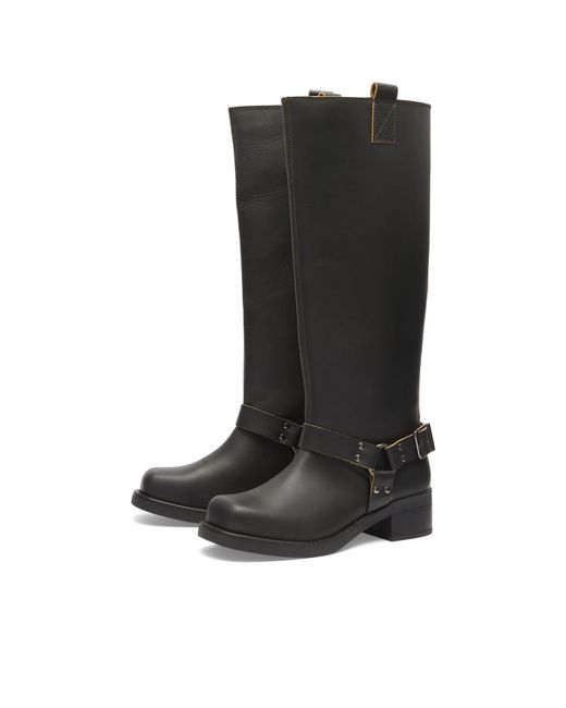 Samsøe & Samsøe Black Sabrenta Knee High Buckled Boots