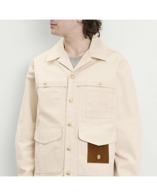 Drole de Monsieur Natural Cotton Shirt Jacket for men