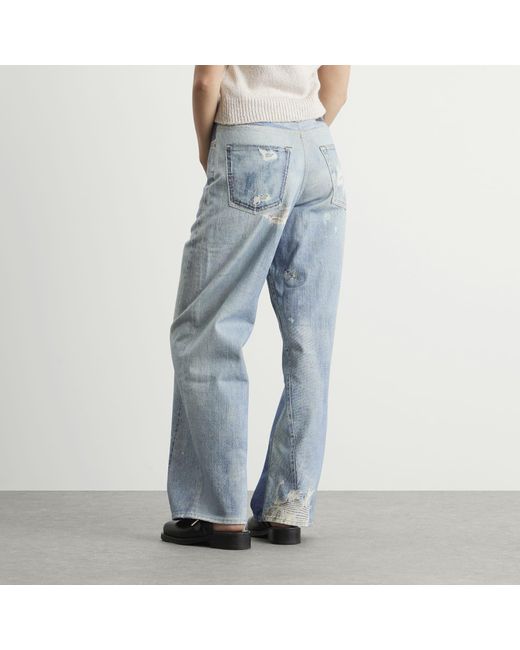 Our Legacy Blue Wide Leg Distressed Jeans