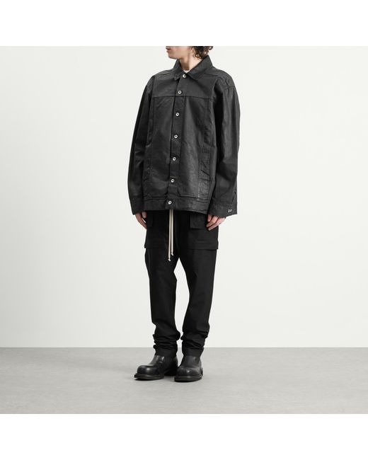 Rick Owens Black Jumbo Denim Worker Shirt for men