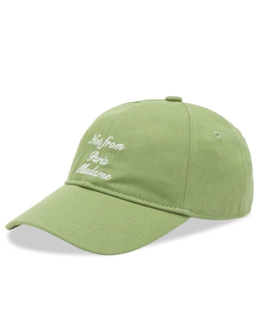 Drole de Monsieur Green Calligraphy Slogan Cap for men
