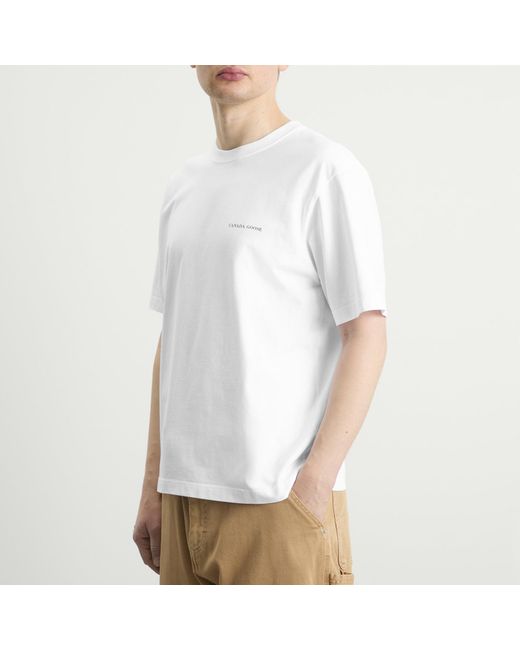 Canada Goose White Novo T-Shirt With Back Graphic for men