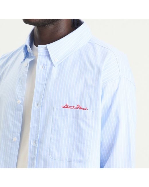 About Blank Blue Oxford Script Shirt for men