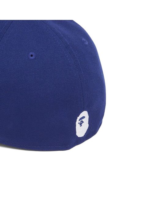 A Bathing Ape Blue Baseball Logo New Era 49Forty Cap for men