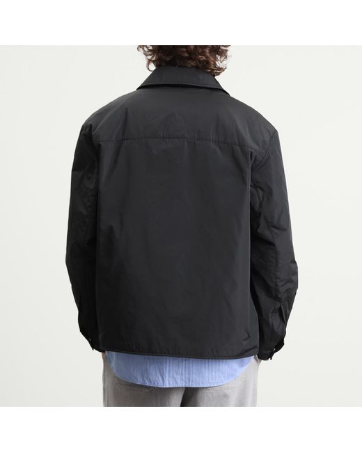 AMI Black Technical Taffetas Overshirt for men