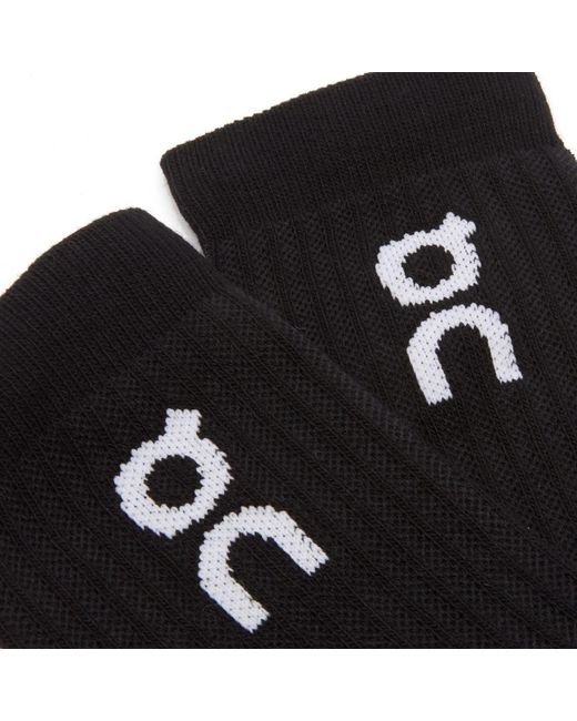 On Shoes Black Logo Sock High 3P for men