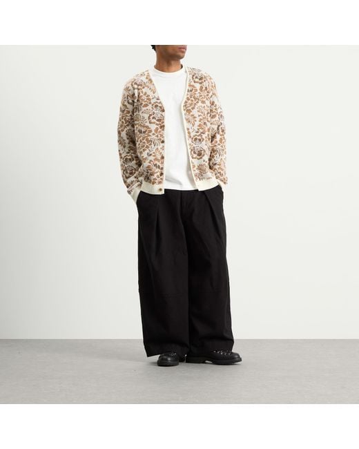 Wax London Natural Alban Floral Jacquard Cardigan for men