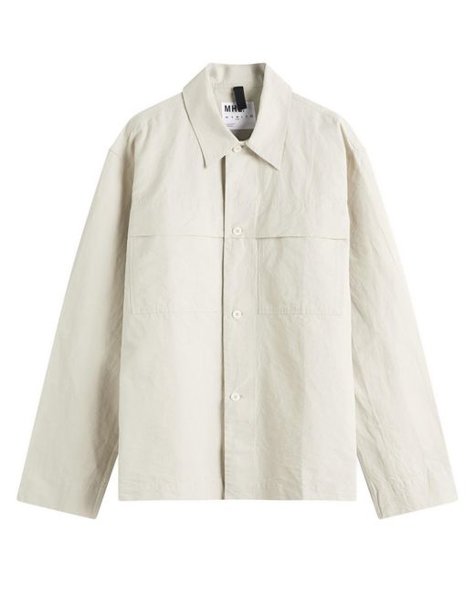 MHL by Margaret Howell Storm Flap Shirt in White for Men | Lyst