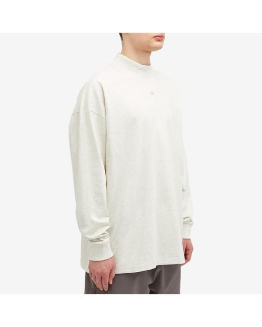 Adidas White One Basketball Long Sleeve T-Shirt for men