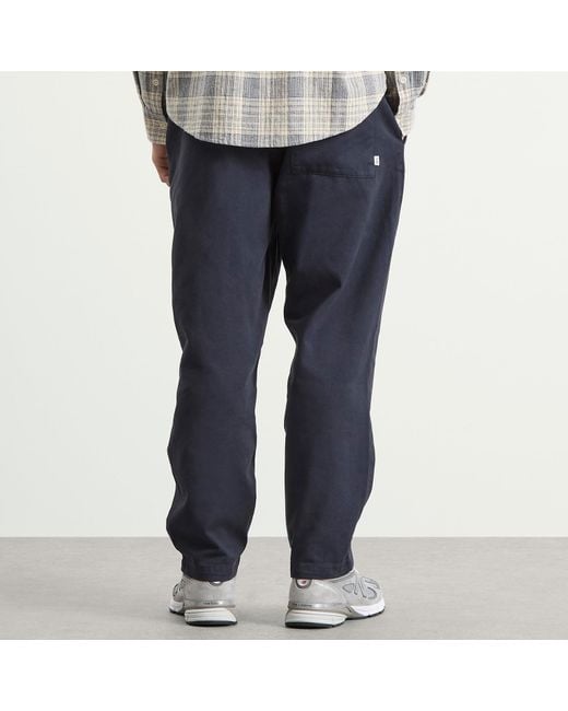 Wax London Blue Kurt Twill Trousers for men