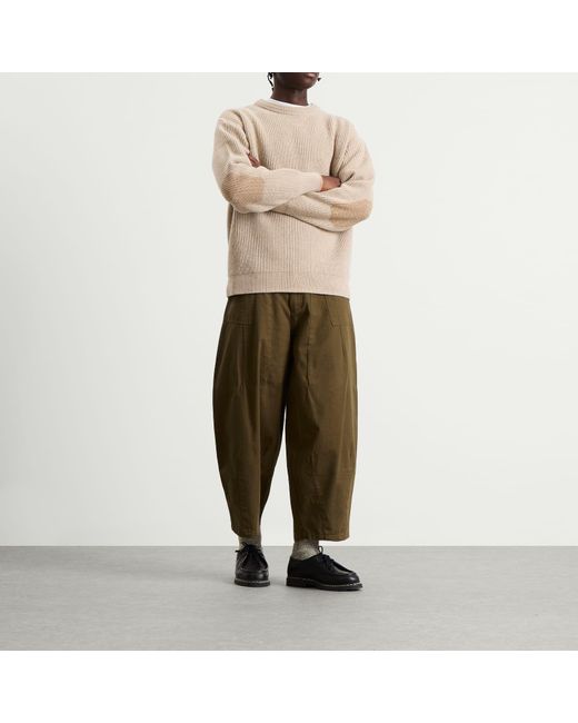 FRIZMWORKS Natural Patch Round Knit Jumper for men