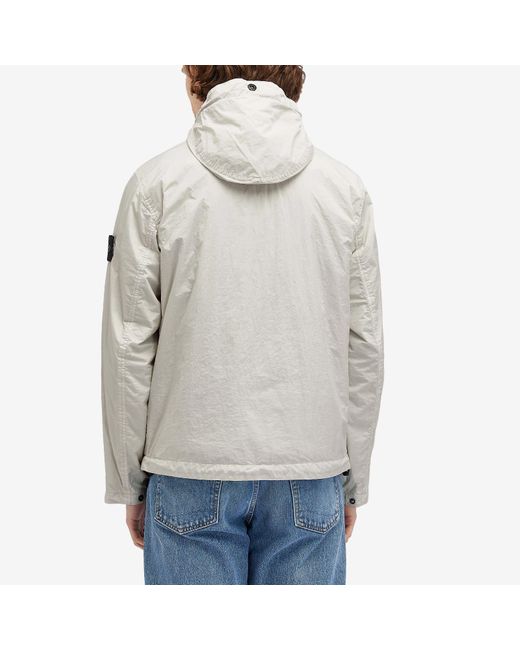 Stone Island Gray Crinkle Reps Hooded Jacket for men