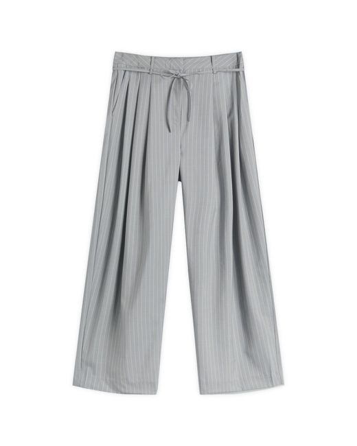 Deiji Studios Gray Tri Pleat Pants