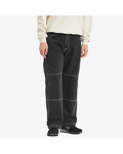 Dickies Gray Denim Double Knee Pants for men