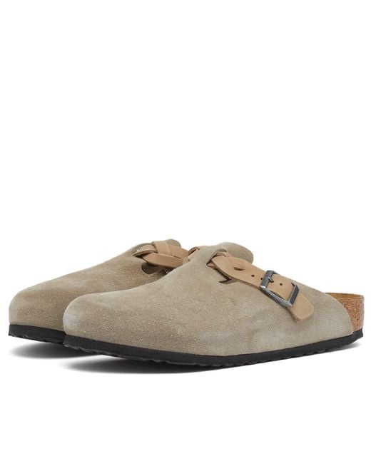 Birkenstock Brown Suede Braided Slip-On Clogs
