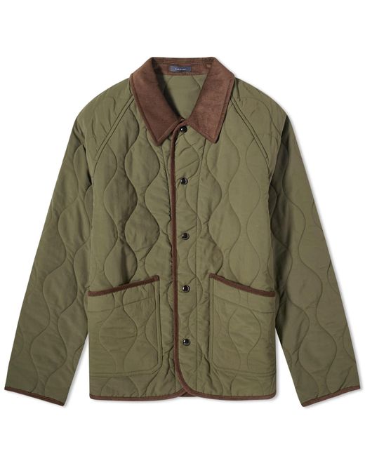 Drake's Green Quilted Chore Jacket for men