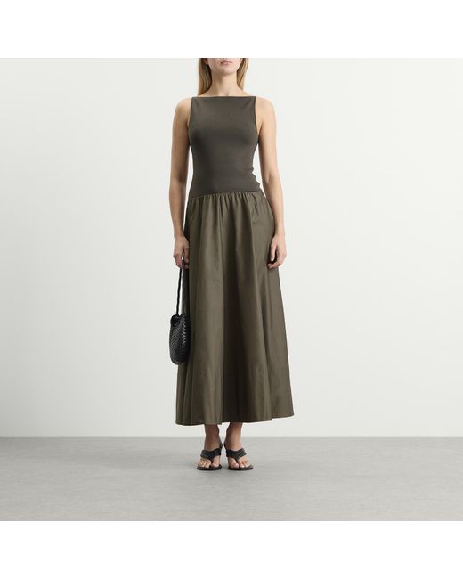St. Agni Green Backless Circle Hem Dress