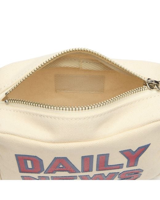 Unlikely Dry Goods Red Daily News Miniature Messenger Bag for men