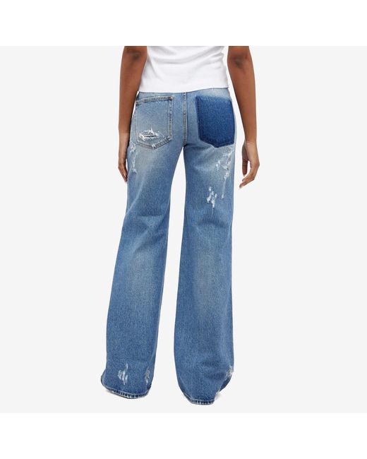 Rabanne Blue Ripped Baggy Jeans