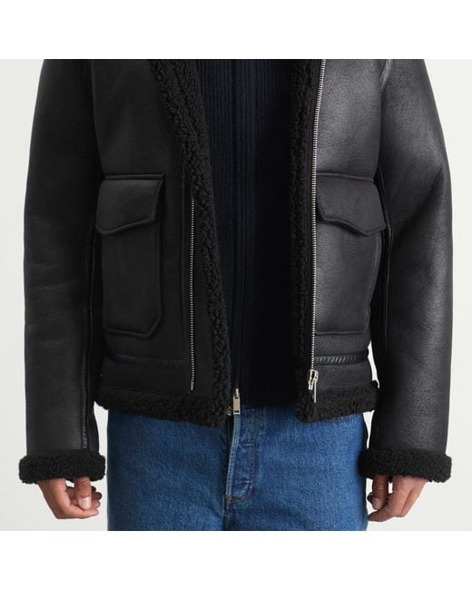 A.P.C. Black Tommy Faux Shearling Jacket for men