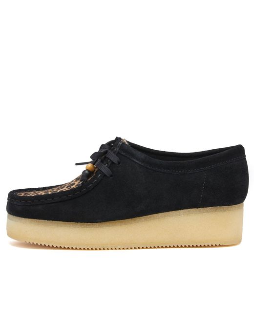 Clarks Blue Leopard Print Suede Moccasins