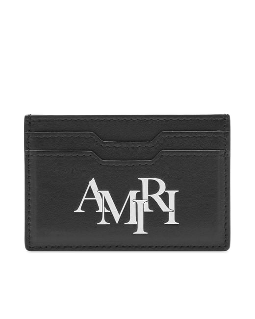 Amiri Black Staggered Logo Cardholder for men