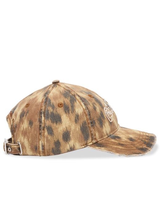 Ganni Natural Washed Cotton Print Canvas Cap
