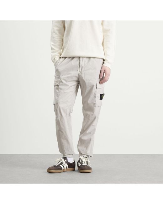Stone Island Gray Tela Paracadute Cargo Trousers for men